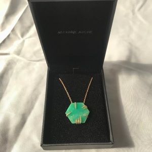 Jacquie Aiche Green 14k Rose Gold Diamond Necklace